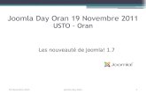 Présentation joomla day oran - Les nouveauté de Joomla! 1.7