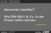 Genormte Usability? Wie DIN 9241 & Co. in der Praxis helfen können. Talk auf der GUI&DESIGN Frankfurt 11.12.2013