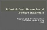 Pokok pokok sistem sosial budaya indonesia