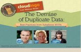 The Demise of Duplicate Data Webinar (Part 2)