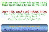 Quy tac xuat xu hang hoa theo free trade area - certificate of origin.