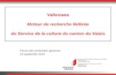 Vallesiana: moteur de recherche fédérée du Service de la culture du canton du Valais
