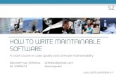 How to write maintainable software