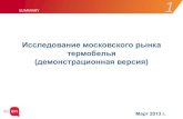 Marketing Research: Moscow market of thermal base layers (Demo, Rus)