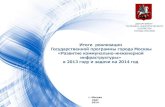 Итоги реализации Государственной программы города Москвы «Развитие коммунально-инженерной инфраструктуры»