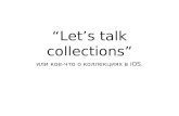 Talks on collections