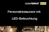 Personalrestaurant mit LED-Beleuchtung