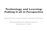 Technology and Learning: Putting it all in Perspective