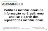 Políticas institucionais de informação no brasil uma análise a partir dos repositórios institucionais