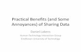 [3.4] Practical Benefits and Annoyences of Sharing Data - Daniël Lakens [3TU.Datacentrum Symposium 2014, Eindhoven]