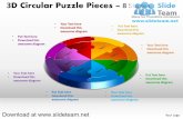 3 d pie chart circular puzzle with hole in center pieces 8 stages style 5 powerpoint presentation slides and ppt templates