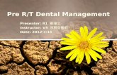 Pre Radiotherapy Dental Management