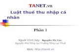 TANET - Thuế TNCN - Phần 1