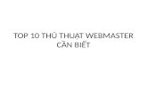 Top 10 thủ thuật webmaster cần biết