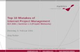 Top 10 Mistakes of Internet Project Management (2001)