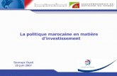 La politique marocaine en matiere d'investissement