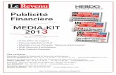Le Revenu Hebdo - Communication financière - Mediakit 2013