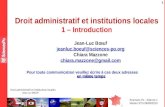 Droit administratif et Institutions locales - Jean Luc Boeuf