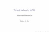 Web scale backups for MySQL, Алексей Копытов (Percona)