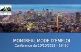 Montréal mode d'emploi - conférence de Montréal Accueil du 10/10/2013