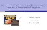 The Spammer, the Botmaster, and the Researcher: On the Arms Race in Spamming Botnet Mitigation