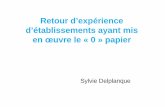 REX d'établissements ayant mis en oeuvre le zéro papier - Sylvie Delplanque, CH Nord Pas de Calais