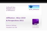 affiliation : baromètre 2010 présenté par le CPA
