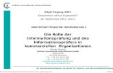 Die Rolle der Informationsprüfung und des Informationsprüfers in kommerziellen  Organisationen