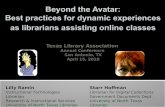 Beyond the Avatar: Best Practices as Librarians Embedded in Online Classes
