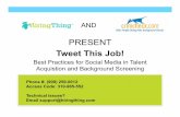 Tweet This Job - Best Practices for Social Media in Talent Acquisition and Candidate Background Checks