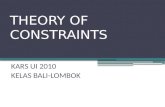 Theory of constraints