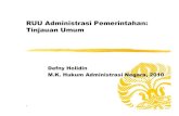 Tinjauan Umum RUU Administrasi Pemerintahan