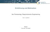 Requirements Engineering: Einführung und Motivation