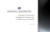 Anadolu üniversitesi Açıköğretim Fakültesi e-Öğrenme Hizmetleri