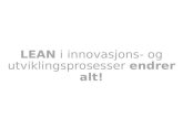 Lean innovasjon og utvikling - Jon Kaare Stene