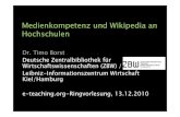 Medienkompetenz und Wikipedia an Hochschulen.