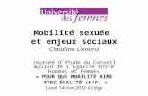 Mobilité sexuée et enjeux sociaux par Claudine Lienard