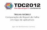 TDC2012 Comparação de Report de falha em lojas de aplicativos