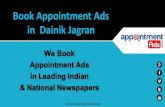 Dainik jagran | Appointment & recruitment ad rates