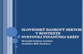 Slovensky bankovy sektor v kontexte svetovej financnej krizy