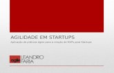 Agilidade em startups, Aplicação de práticas ágeis para a criação de MVPs para Startups
