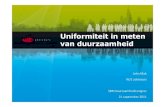 Uniformiteit in meten van duurzaamheid 21 09-2011