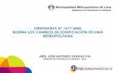 Ordenanza N° 1617- MML Norma los cambios de zonificación en Lima Metropolitana
