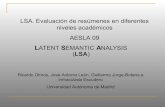 LSA. Evaluación de resúmenes en diferentes niveles académicos