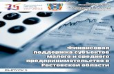 Финансовая поддержка субъектов малого и среднего предпринимательства в Ростовской области (выпуск