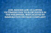 Joel bander law, us lawyer victimized due