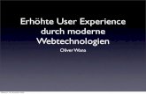 Erhöhte User Experience durch moderne Webtechnologien