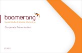 Boomerang Corporate Presentation / Social Media & Mobile Marketing