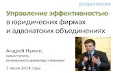 Выступление Андрея Нужина на вебинаре ProjectMate «Управление эффективностью в юрфирмах и адвокатских