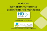 Syndróm vyhorenia z pohľadu HR manažéra - burn out syndrome